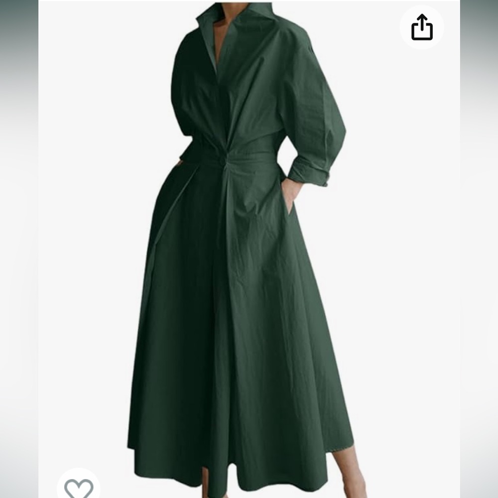 Ladyful Women’s Elegant Long Sleeve Maxi Shirt Dress - New with Tags